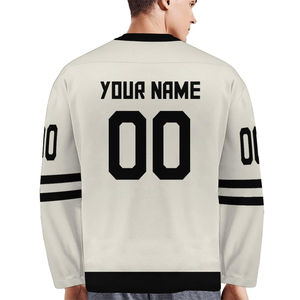 Camiseta de hockey sobre hielo de poliéster 100% de alta calidad, impresión por sublimación, logotipo bordado, camiseta de hockey sobre hielo personalizada - Product Image 3