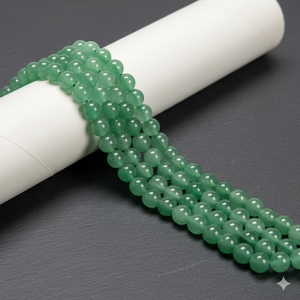 Perles en vrac Beadsnfashion MGB-170, 8 mm, rondes, en aventurine verte, pour la fabrication de bijoux DIY - Product Image 1