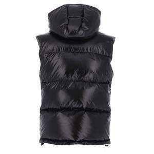 Logo Sleeveless Winter <b>Vest</b> Acid Wash Denim Waistcoat Breathable Gilet <b>Black</b> Hooded Down Gilet for Men Custom - Product Image 2