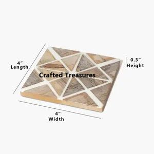 Posavasos de diseño elegante y hechos a mano, diseño personalizado de resina, madera de acacia y resina, fabricación india con calidad de exportación - Product Image 4