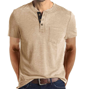 100% coton chemise de travail pour hommes avec poche couleur unie respirant Logo personnalisé Jersey bouton de base T-Shirts décontractés conception vierge - Product Image 6