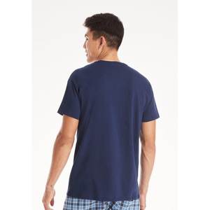 100% algodón puro verano marca de gama alta hombres manga corta cuello redondo estilo de moda media manga Top transpirable camiseta - Product Image 2