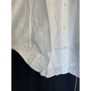 Camisa Blanca Bordada con Botones, Corte Holgado, Larga, Estilo Casual, Tejido de Chifón, Satén, Seda, Algodón y Encaje para Primavera/Verano - Product Image 2