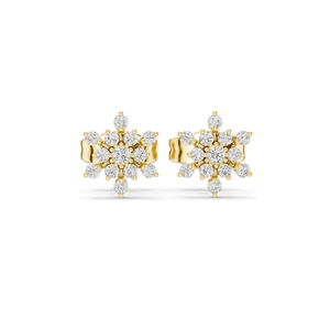 Pendientes de Diamantes de Laboratorio con Forma de Copo de Nieve de 0.174 CT para Mujer, Claridad VVS-VS EF, Oro de 18K, 14K, 10K y Plata 925, Oro Rosa, Amarillo - Product Image 3