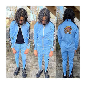 Conjunto de chándal cortavientos de nailon con cremallera y logotipo personalizado de fabricante al por mayor, chaqueta estampada transpirable para personas de talla grande de invierno - Product Image 1