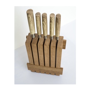 Porte-couteau en bambou en bois massif avec un design moderne Parfait pour le rangement des ustensiles de cuisine de restaurant et le support de support - Product Image 1