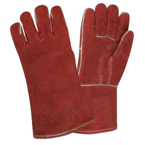 Guantes DE SEGURIDAD DE CUERO dividido de piel de vaca duraderos resistentes a las chispas de calor excelentes para trabajos de construcción contra incendios textura suave - Product Image 5