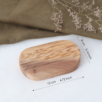 ArtisRaw Porte-savon/Plateau en bois moderne fait main et portable – Écologique en bois d'olivier avec finition chromée intégrée pour salle de bain