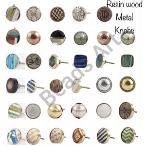 Modern Turquoise Resin Wooden <b>Knob</b> Bone Horn Brass <b>Pull</b> for Wardrobe <b>Drawer</b> Dresser Kitchen Bedroom Cabinet Also for Bathroom - Product Image 2