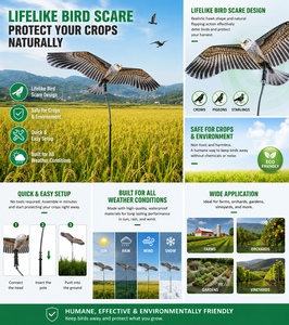 Épouvantail Aigle/Héron à Énergie Éolienne avec Perche Télescopique pour le Contrôle des <span class=keywords><strong>Oiseaux</strong></span> dans les Vergers, Jardins et Exploitations Agricoles - Product Image 3
