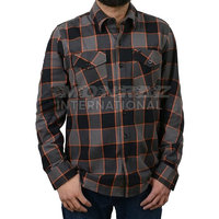 Kemeja flanel kotak-kotak klasik pria 100% katun, kemeja lengan panjang lembut bernapas untuk pakaian kerja kasual tersedia dalam jumlah besar
