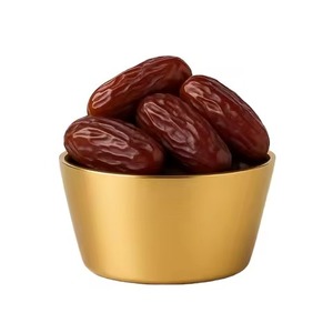 Golden Metal Date <b>Bowl</b> with Leaf Handle Luxury Khajoor Dish Dry Fruit Vessel for Iftar Ramadan and Eid Gifting - Product Image 3
