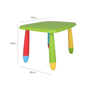 WELL HOME Tavolino rettangolare in plastica verde per bambini 73x58x48 cm - Product Image 3
