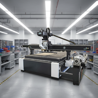 Machine de fraisage CNC 4 axes pour le travail du bois, portes, lits, meubles, armoires, moteurs pas à pas, broche unique, contrôle NC Studio