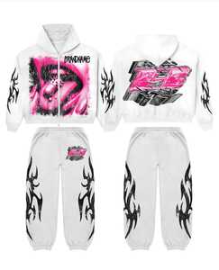 Sudadera con Capucha de Alta Calidad de 420 g/m², Estampado Puff, Chándal para Hombre, 100% Algodón, Sudadera con Estampado Serigrafiado, Pantalones Unisex de Invierno - Product Image 1