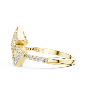 Anillo de Diamantes Personalizado al por Mayor para Mujer, Diseño Geométrico Moderno en Racimo, Plata y Oro, Directo de Fábrica, OEM ODM - Product Image 5