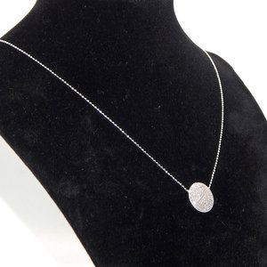 Splendida collana pendente cerchio con diamanti in oro bianco 14K - Product Image 4