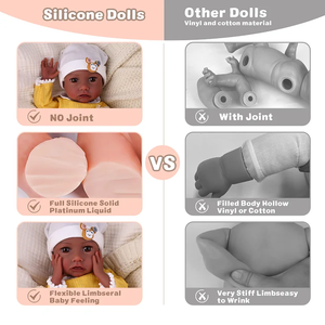 Poupée Reborn Babeside Saria de 12 pouces, corps entier en silicone platine, jouet doux, souriante, bébé fille afro-américaine réaliste, cadeau pour - Product Image 4