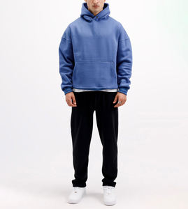 เสื้อฮู้ดดี้ผู้ชายสไตล์สตรีทแวร์ ผ้าฝ้าย 100% ปักลายฮิปฮอปสุดหรู ทรงโอเวอร์ไซส์ หนัก 400 กรัม เป็นมิตรต่อสิ่งแวดล้อม - Product Image 1