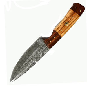Cuchillo Skinner Burraq Hecho a Mano con Acero D2, Mango de Madera, Funda de Cuero, Opciones OEM/ODM/DIY, Regalo Perfecto para Camping y Caza - Product Image 3