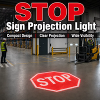 Projecteur Gobo à Image Personnalisée pour Sol et Mur Intérieur, Signalisation de Sécurité STOP, Lumière de Projection Publicitaire