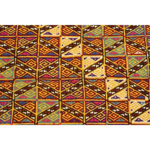 Tapis vintage, tapis de sol de 5,1 x 6,9 pieds, tapis turc en laine jaune camouflage - Product Image 5