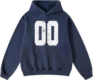 Sweat à capuche pour homme, uni, 100% coton, respirant, écologique, polaire, coupe ample, hiver, impression numérique - Product Image 3