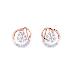 Pendientes de Oro Rosa de 14K con Diamantes de Fantasía para Regalos de Boda, Aniversario o Fiesta para Mujer - Product Image 1