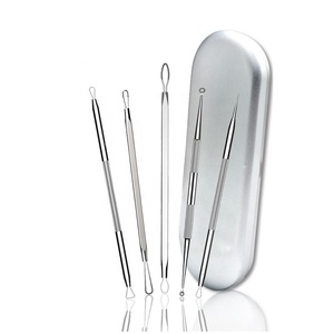 Ensemble de 5 pièces de qualité professionnelle en acier inoxydable outils de suppression des points noirs et de l'acné nettoyeur de pores d'étiquette personnalisée - Product Image 3