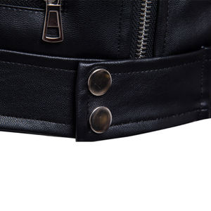 แจ็กเก็ตหนังแท้สำหรับผู้ชายเสื้อแจ็คเก็ตหนังแกะดีไซน์สำหรับนักขี่จักรยาน - Product Image 4