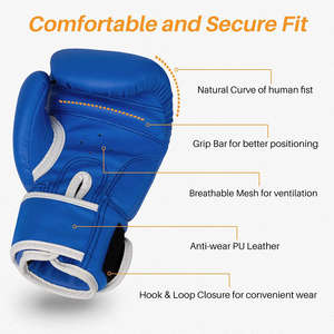 Gants de boxe Conception personnalisée MMA Kick Boxing Gants de boxe en cuir d'entraînement gagnant sur mesure fabriqués par Farhan Sports - Product Image 5
