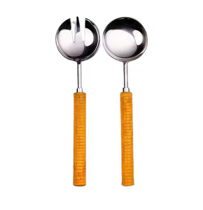 Serveur à salade en laiton pour servir avec boîte-cadeau pour les remerciements donnant des ensembles de couverts en acier miroir dernière arrivée produits de bonne qualité - Product Image 5