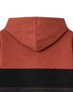 เสื้อฮู้ดซิปผู้ชายสีน้ำตาลสนิมดำ แต่งสีตัดกัน บุขนด้านใน สไตล์ลำลองสำหรับฤดูหนาว เหมาะสำหรับผู้ชายและใส่ได้ทุกโอกาส - Product Image 6