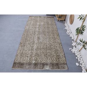 Alfombra turca Vintage marrón Beige clásica 3,7X8,2 pies estilo bohemio pasillo rectangular hecho a mano para adolescentes que viven junto a la cama alfombra - Product Image 1