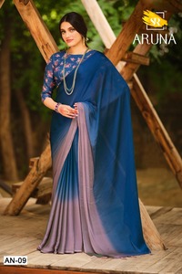 Vente chaude Fantaisie Tendance Dernier Designer Indien Traditionnel 3D Velours En Mousseline De Soie Saree Blouse Avec Sarowski Travail Femmes Mode - Product Image 6