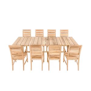 Sillas y Mesa de Comedor Scrury Hechas con Estructura de Madera de Teca Sólida con Acabado en Color Madera Natural para Uso en Interiores y Exteriores. - Product Image 1