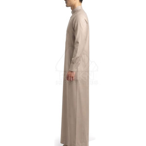 Easy Saudi Classic <b>Thobe</b> Tailored Long Length Design Collar Detail Button Front Comfortable Casual Daily Cotton Lightweight - Product Image 3