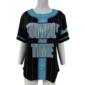 ZATA SPORTS 100% polyester maillot de Baseball personnalisé hommes taille adulte respirant séchage rapide antibactérien Sublimation imprimé col en v - Product Image 1