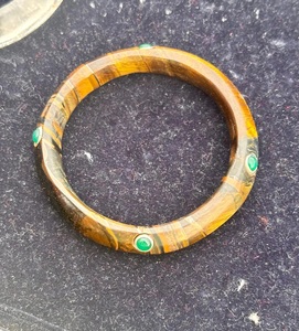 กำไลพลอยตาเสือธรรมชาติของผู้หญิงกำไลคริสตัลสีเขียวโอนิกซ์กำไลที่สง่างาม - Product Image 5