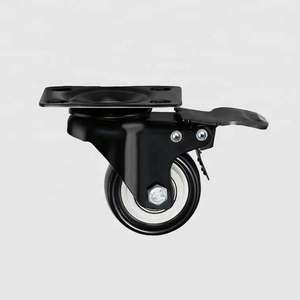 1.5 2 2.5 pouces noir PVC meubles rigide pivotant canapé Table à thé roulette double roue de verrouillage Double roulements à billes en acier - Product Image 2