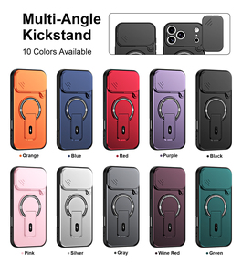 Funda Protectora Versátil con Soporte Magnético para <span class=keywords><strong>iPhone</strong></span> 18 17 16 15 14 13 12 11 Pro Max, Carcasa Trasera Personalizada de TPU y PC - Product Image 5
