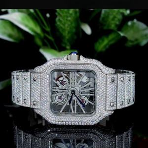 Reloj de Diamantes para Hombre, Acero Inoxidable VVS1, 40 mm, 20 mm, Cuarzo, Esqueleto, Joyería de Lujo, Ecológico, Resistente al Agua 30M, Venta al Por Mayor - Product Image 1