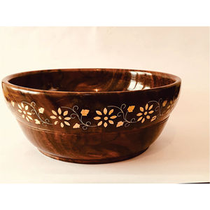 Tazón Decorativo Rústico de Madera Tallada a Mano, Minimalista, Apto para Alimentos, para Servir Ensaladas, Decoración del Hogar al por Mayor - Product Image 2