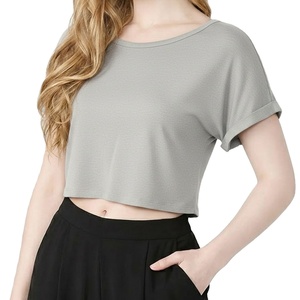 Camiseta Corta Holgada para Mujer, de Manga Corta, Transpirable, Ligera, Informal, para Uso Diario de Verano, Venta al por Mayor, HECHA POR HS 2027 - Product Image 1