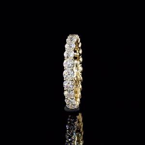 Magnifique VVS Moissanite Eternity Band Ring 925 Silver Diamond Halo Band 14K Gold Plated Beautiful Moissanite Band Wedding Gift - Product Image 6