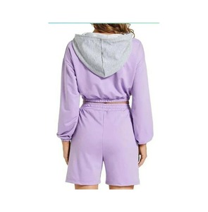 เสื้อสเวตเตอร์แบบครอปมัดย้อมทันสมัยมีฮู้ดสำหรับวัยรุ่นสไตล์เมืองผ้าถักพิมพ์โลโก้หน้าฤดูหนาว - Product Image 2