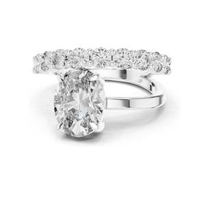 Bague en diamant de laboratoire ovale 0,99 CT pour femmes, clarté VVS-VS EF, or 18 carats, 14 carats, 10 carats et argent 925, or rose, or jaune, or blanc - Product Image 3