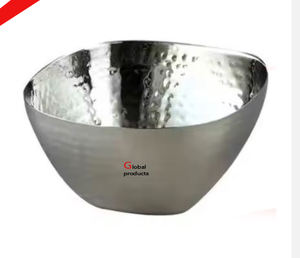 ชามสเตนเลสสตีลสำหรับเสิร์ฟช็อคโกแลตทำจากโลหะสีเงินเงาสำหรับร้านอาหารของโรงแรมและบาร์ - Product Image 3