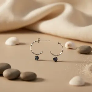 Aros de Plata 925 Vintage de Moda con Piedras Preciosas para Mujer, con Baño de Oro de 18K, con Amatista, Diamante, Rubí, Perla, Diseño de Flor, Certificado GIA - Product Image 2