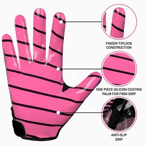 Guantes de Receptor de Fútbol Americano de Primera Calidad, Ligeros, con Agarre de Silicona, Diseño de Dedos Completos, Transpirables y Cómodos - Venta al por Mayor - Product Image 3